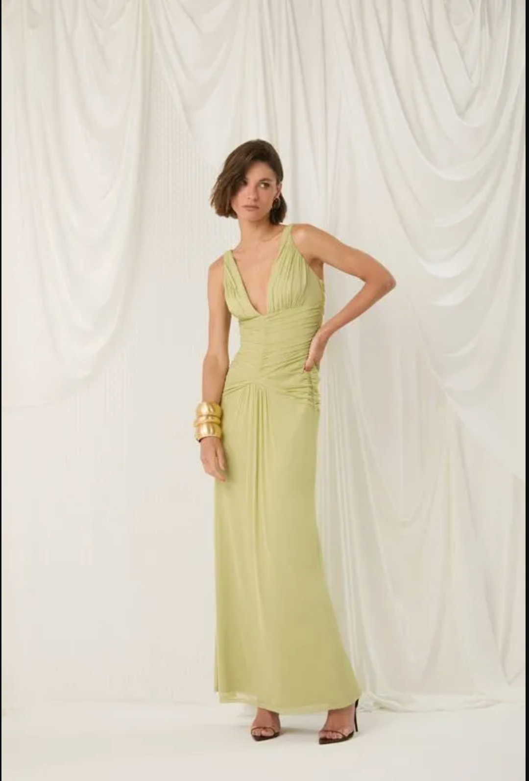Tea draped tulle dress
