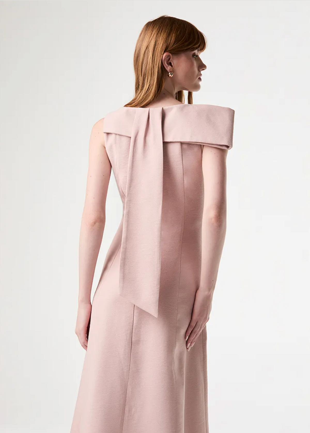 Dusty rose maxi dress semi-bow