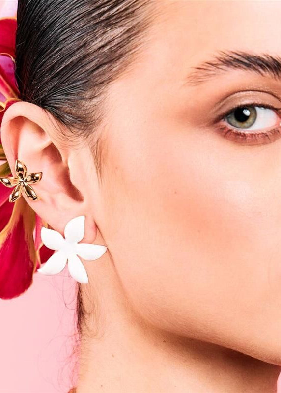Flower Enameled Earring
