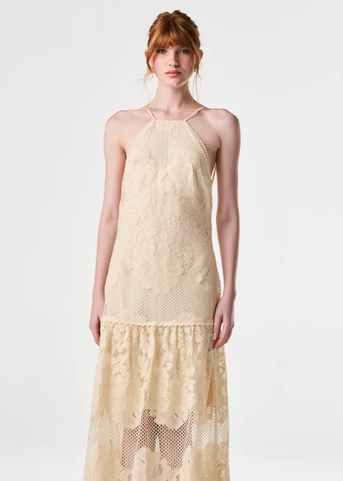 Vanilla lace halter dress