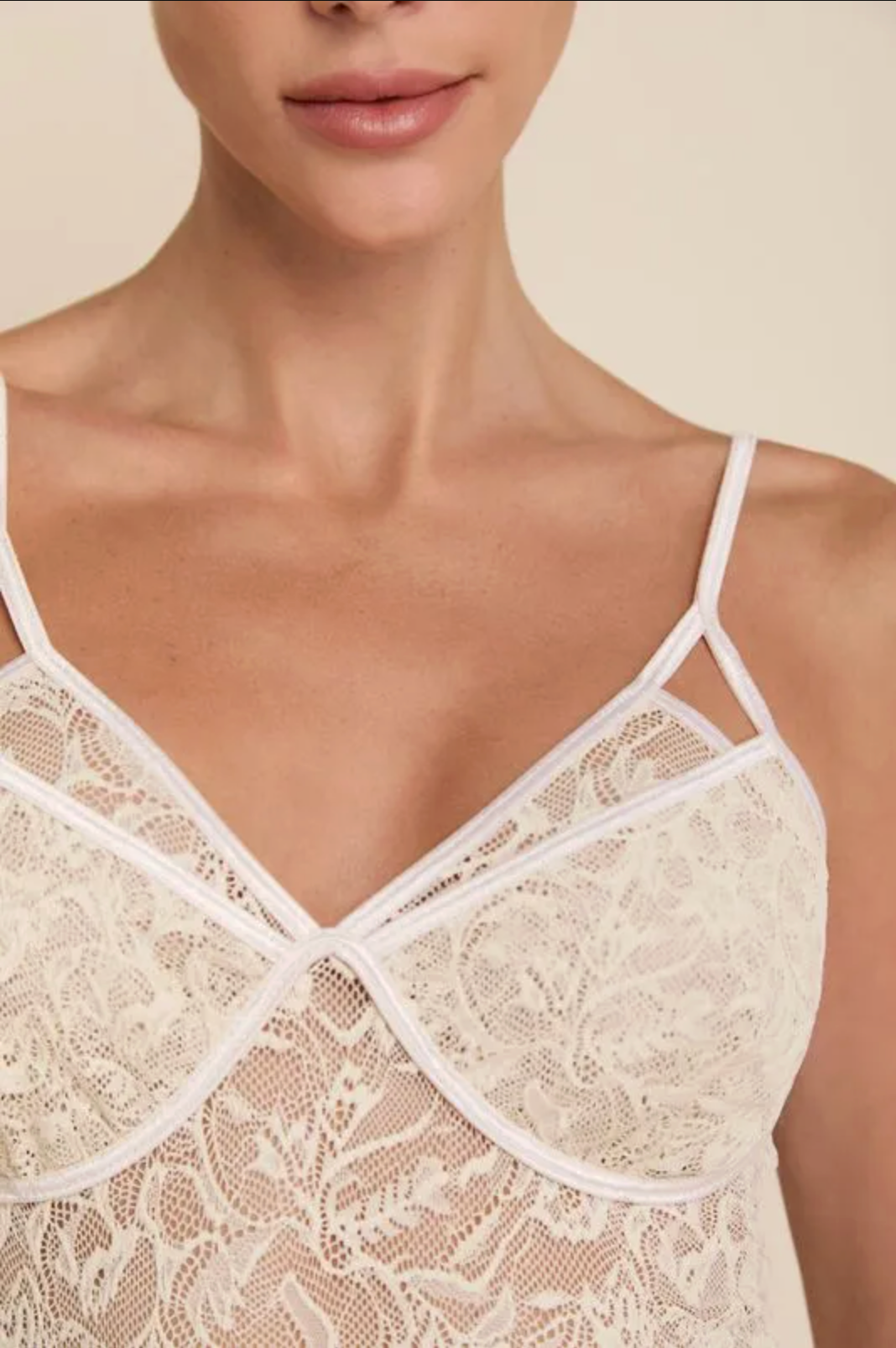 Off-white lace bodysuit