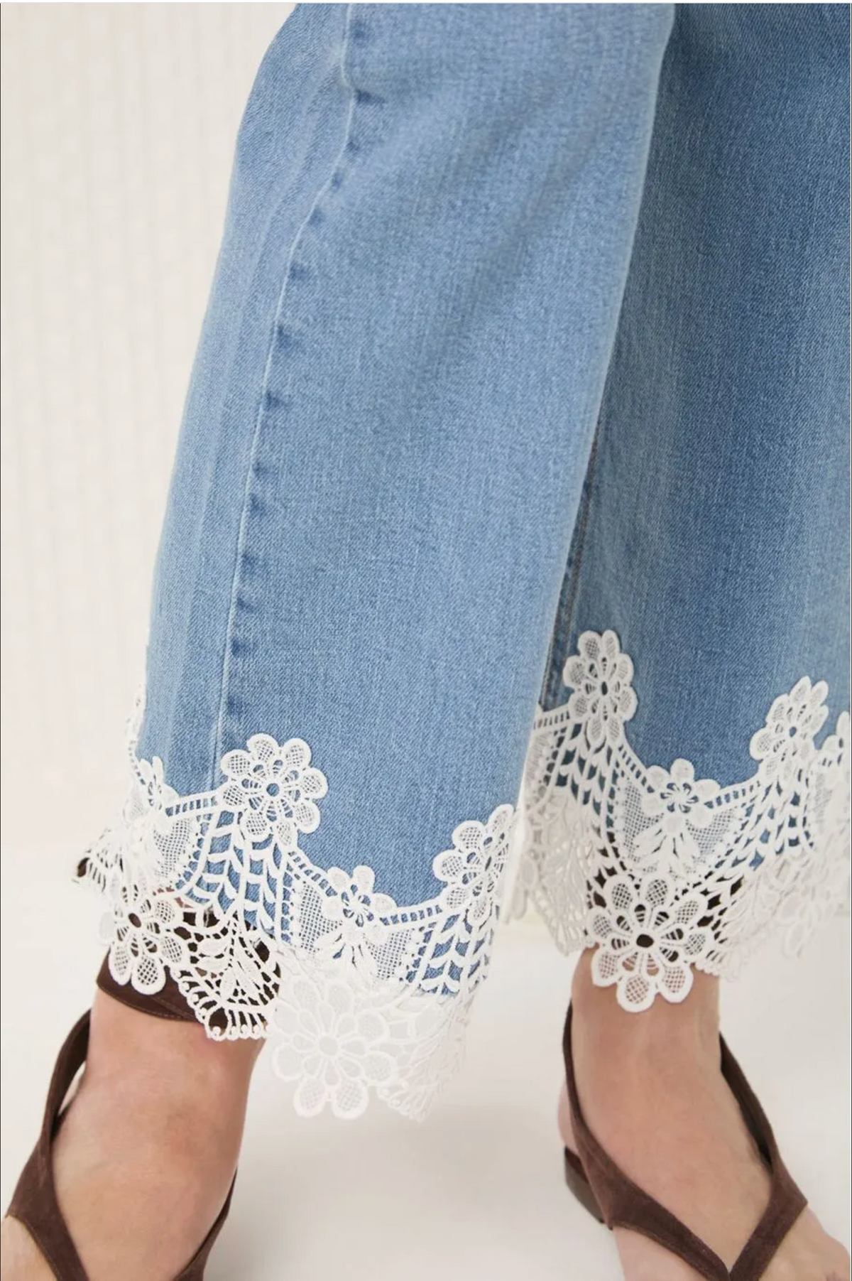 Denim lace hem