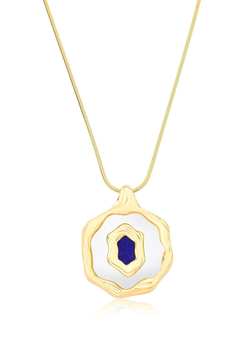 lapis lazuli necklace with gold plated hardware