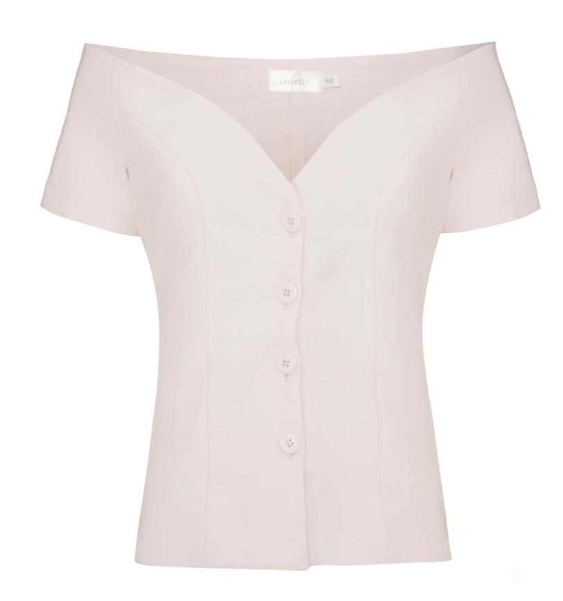 Off Shoulder Light Pink Blouse