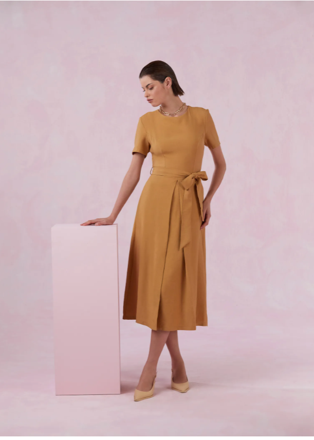 Dress Midi Camel