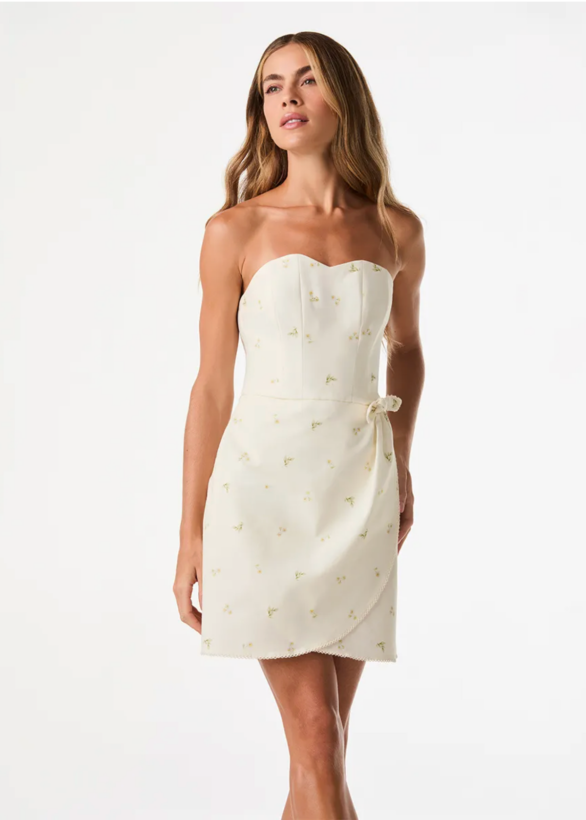 Narcissus print mini dress