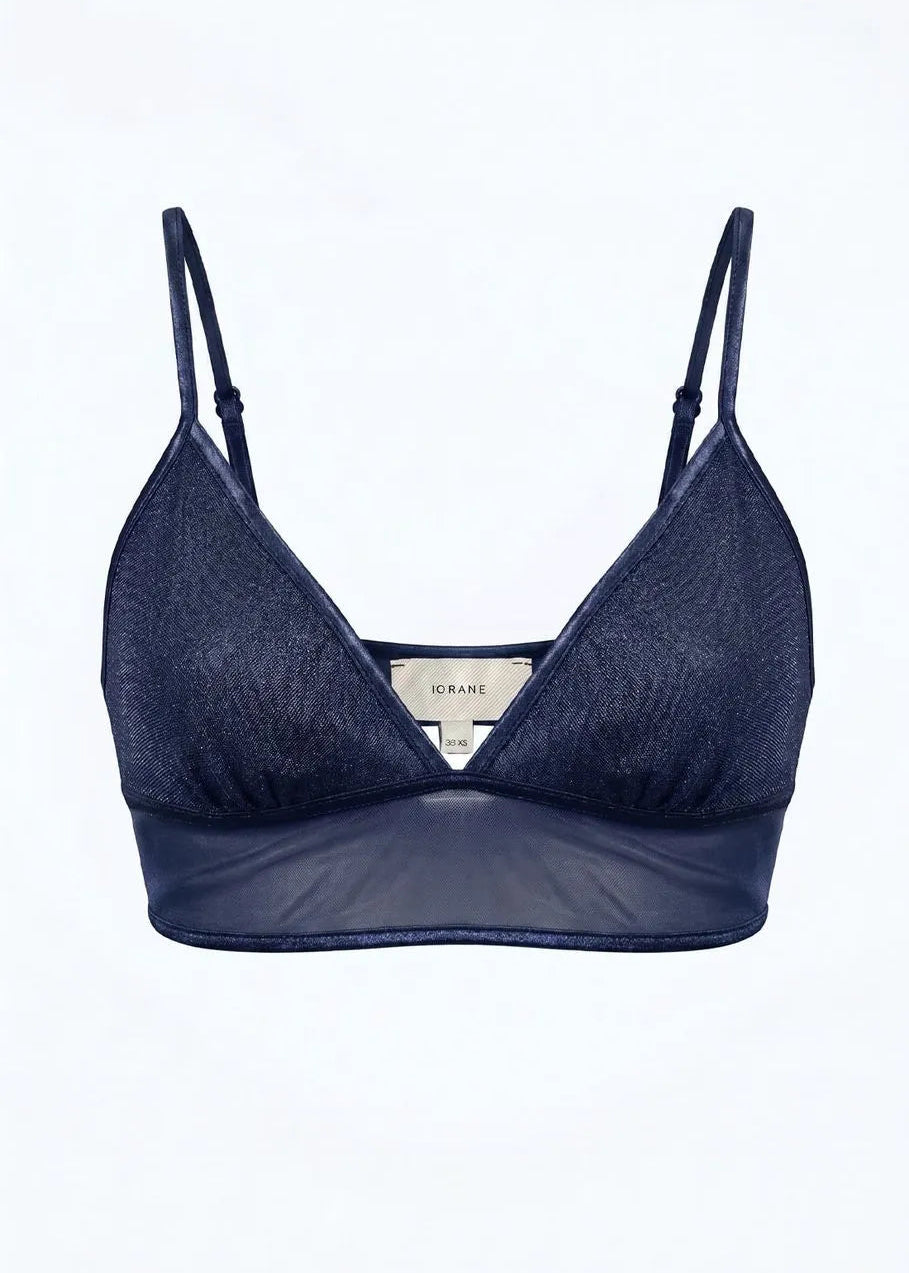 navy bly crop top