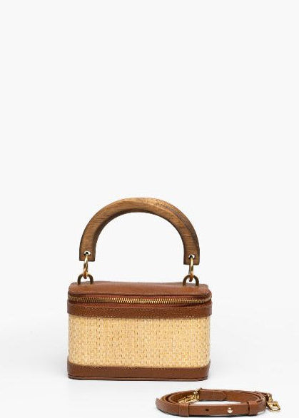 petit summer square raffia bag