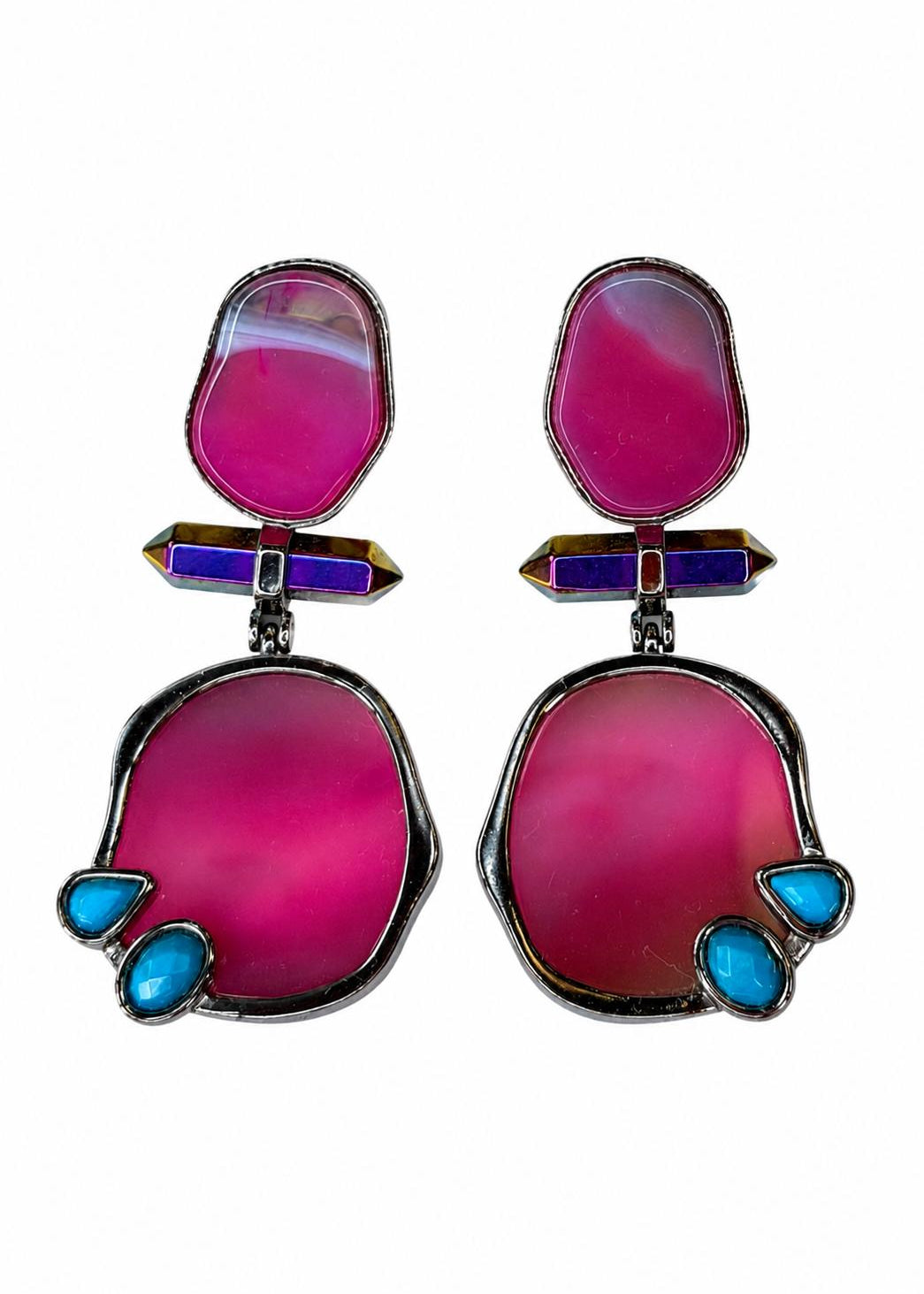 pink agate essence earring 