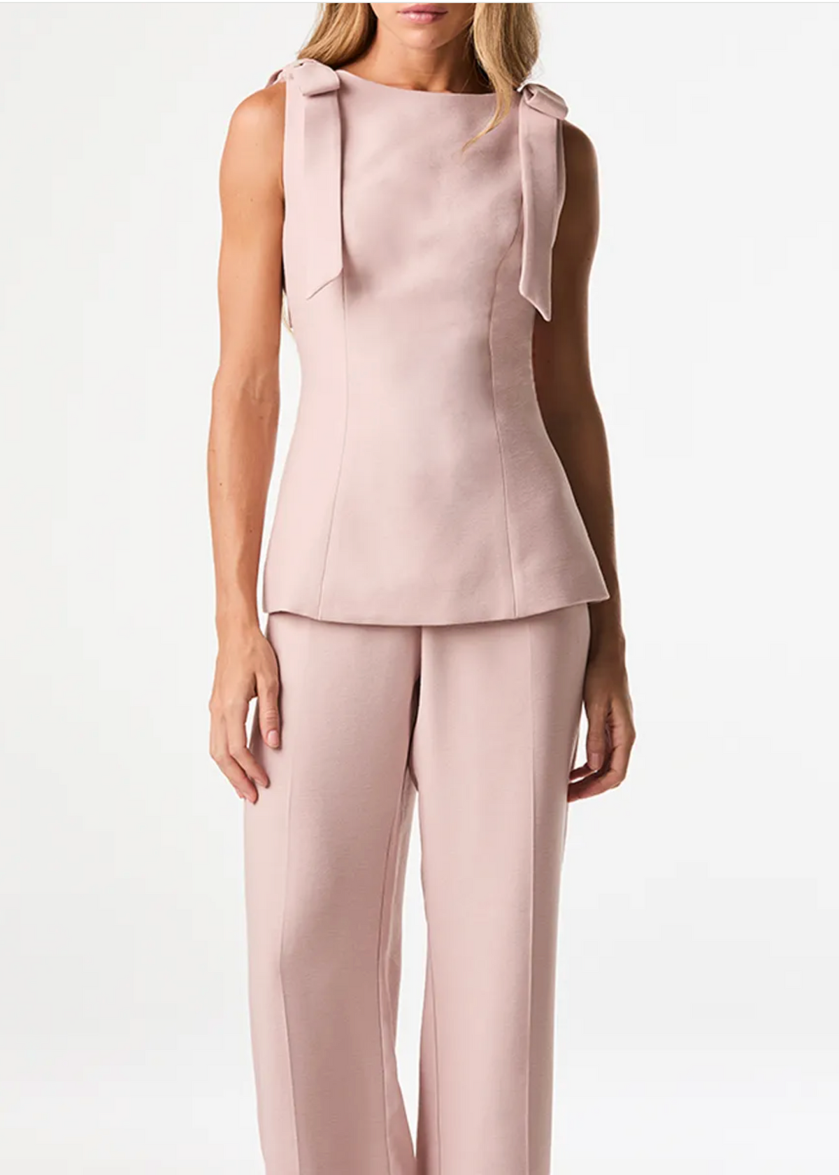 Dusty pink blouse bow