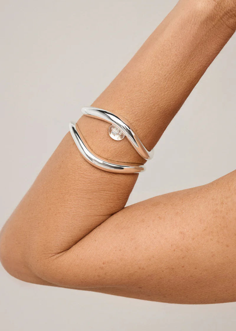 silver plated plain bracelet