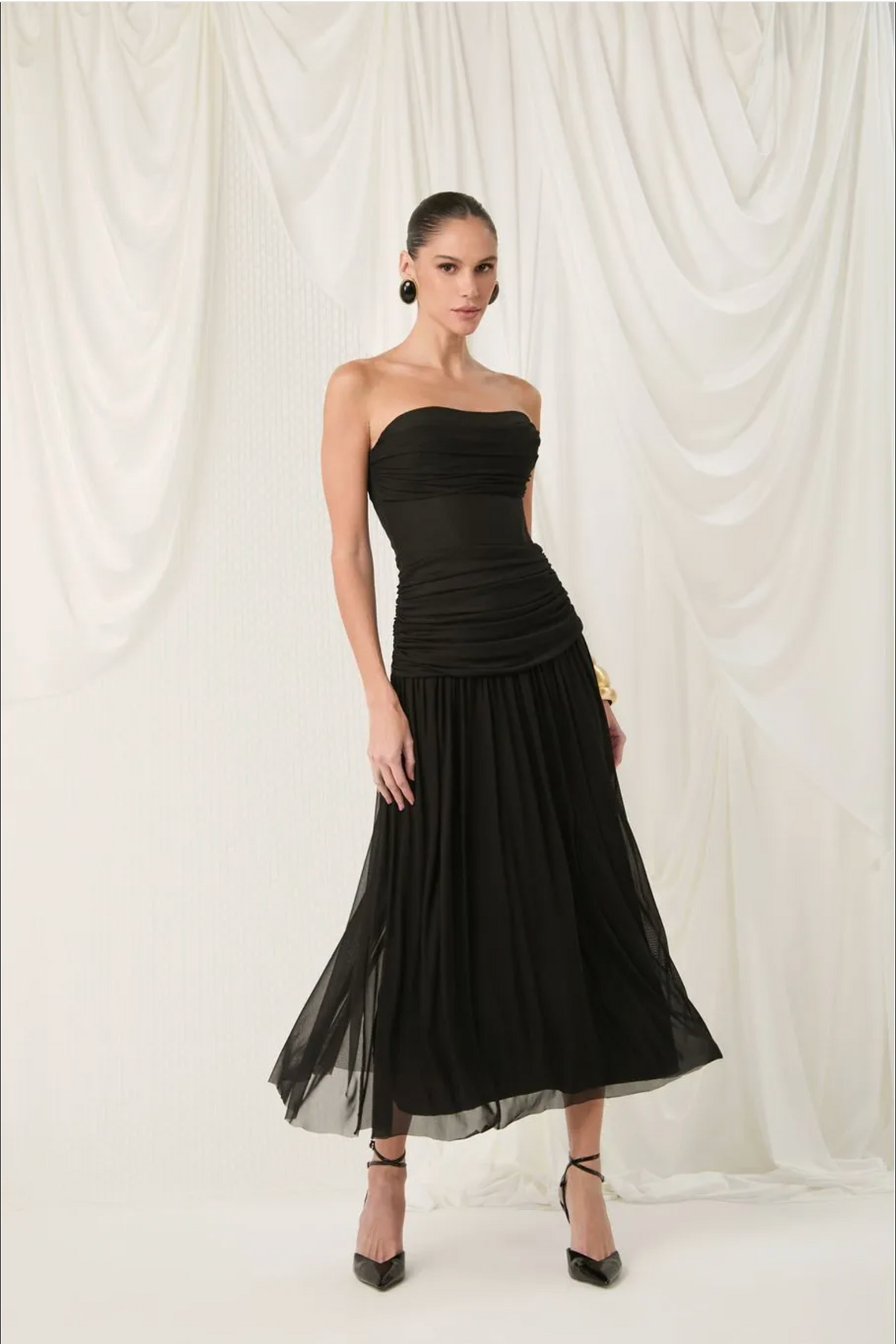 Black tulle corset