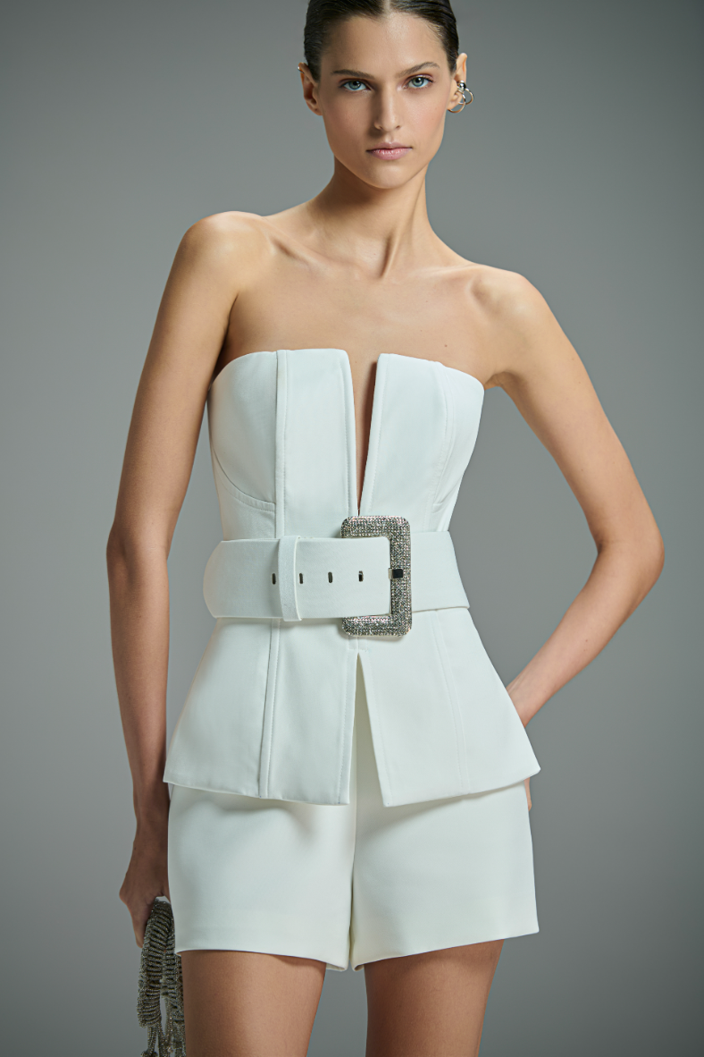 Belted V Neckline Corset