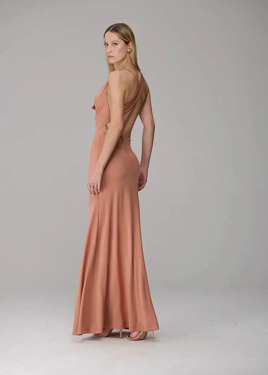 Long Dress with Crossed Back Straps