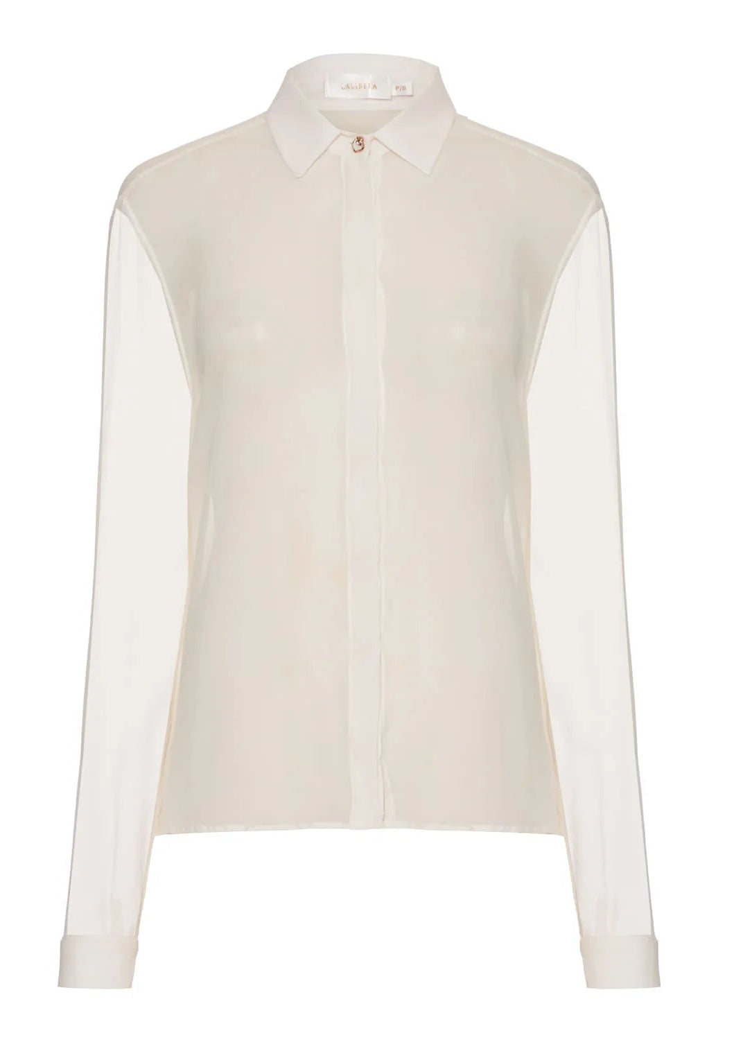 white sheer shirt with long sleeves